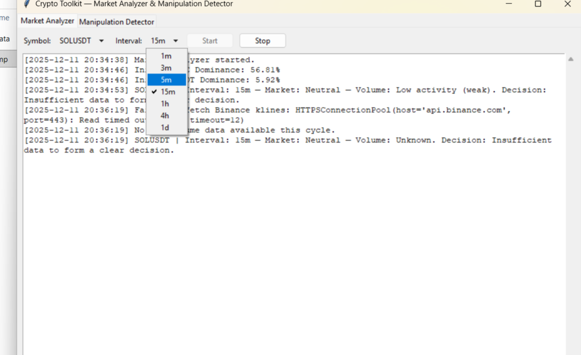 Time Interval Settings